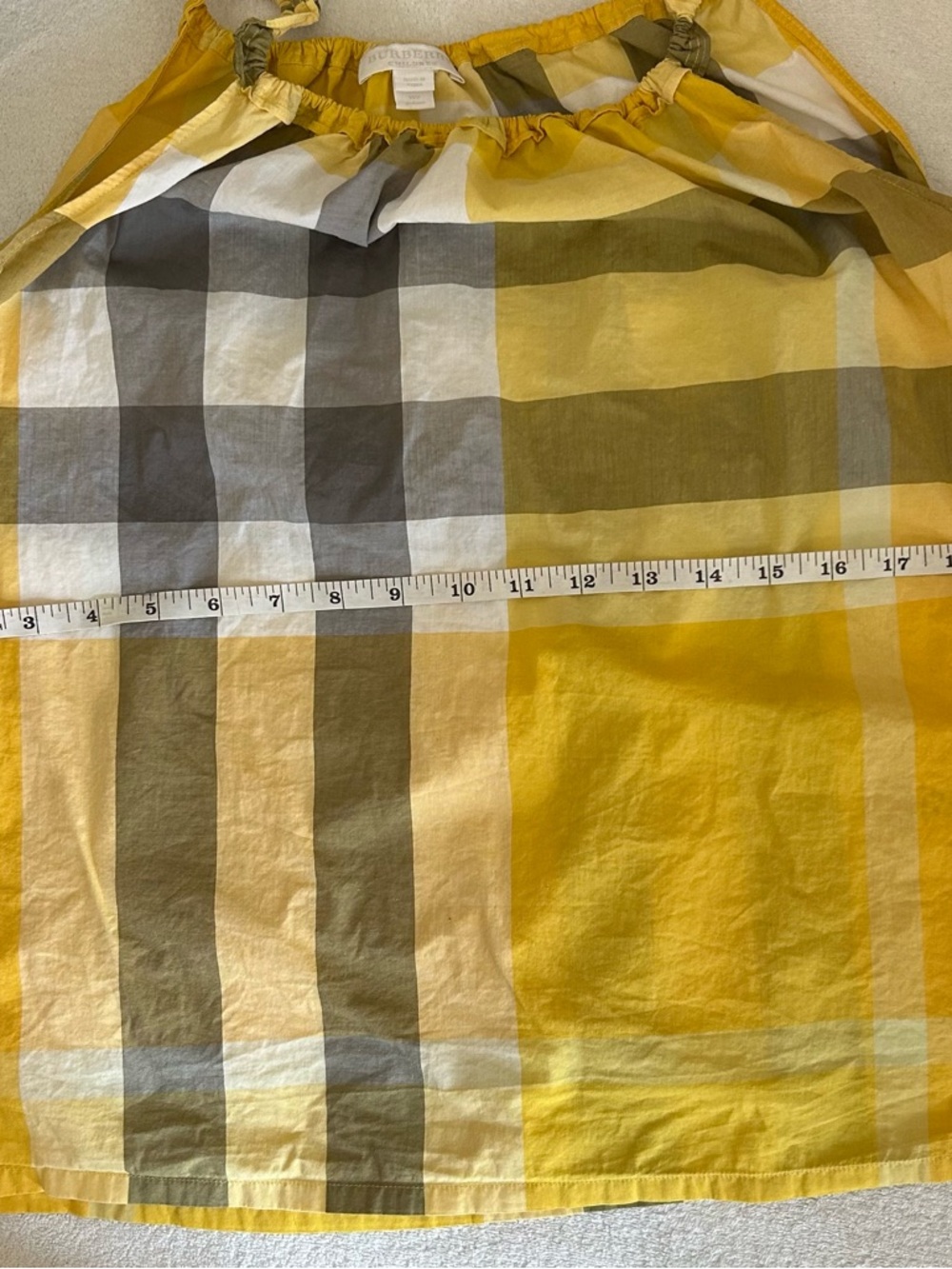 Burberry Yellow Plaid Cotton A-Line Sleeveless Top Girls 14/16 or fits PS Women - Picture 13 of 15